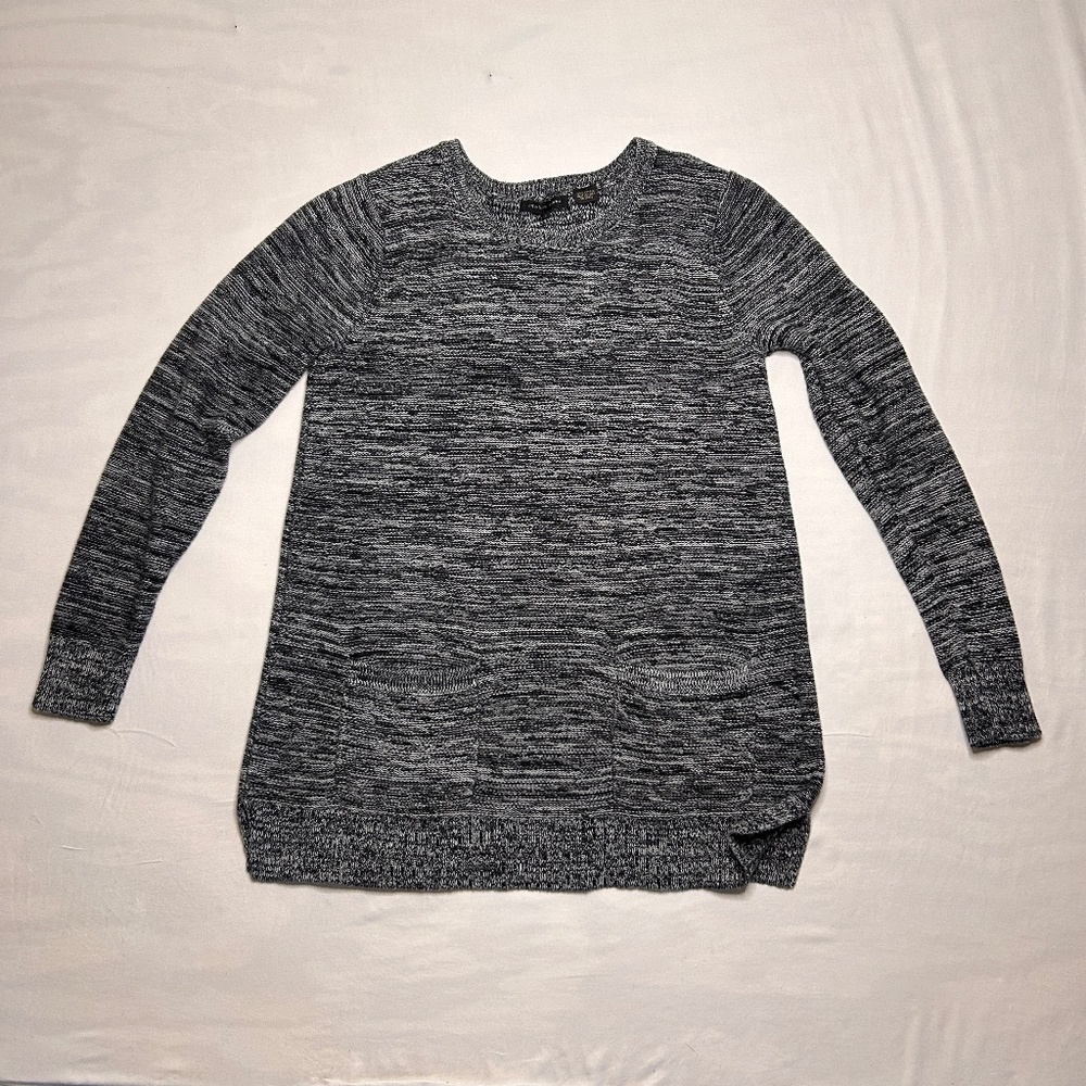 Jeanne Pierre Womens‎ Gray Knit Pullover Sweater Small Long Sleeve Pockets